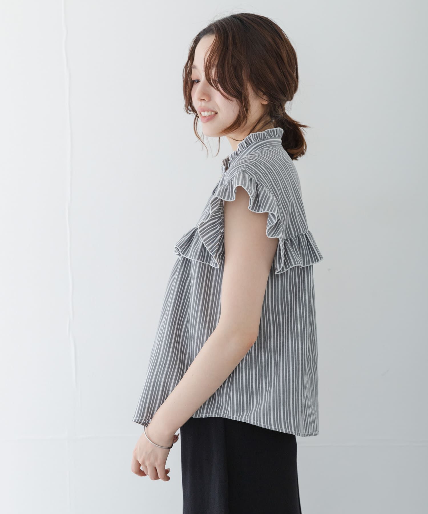 Sonny Label 「スタンドカラーフリルシャツブラウス」|シャツ・ブラウス|