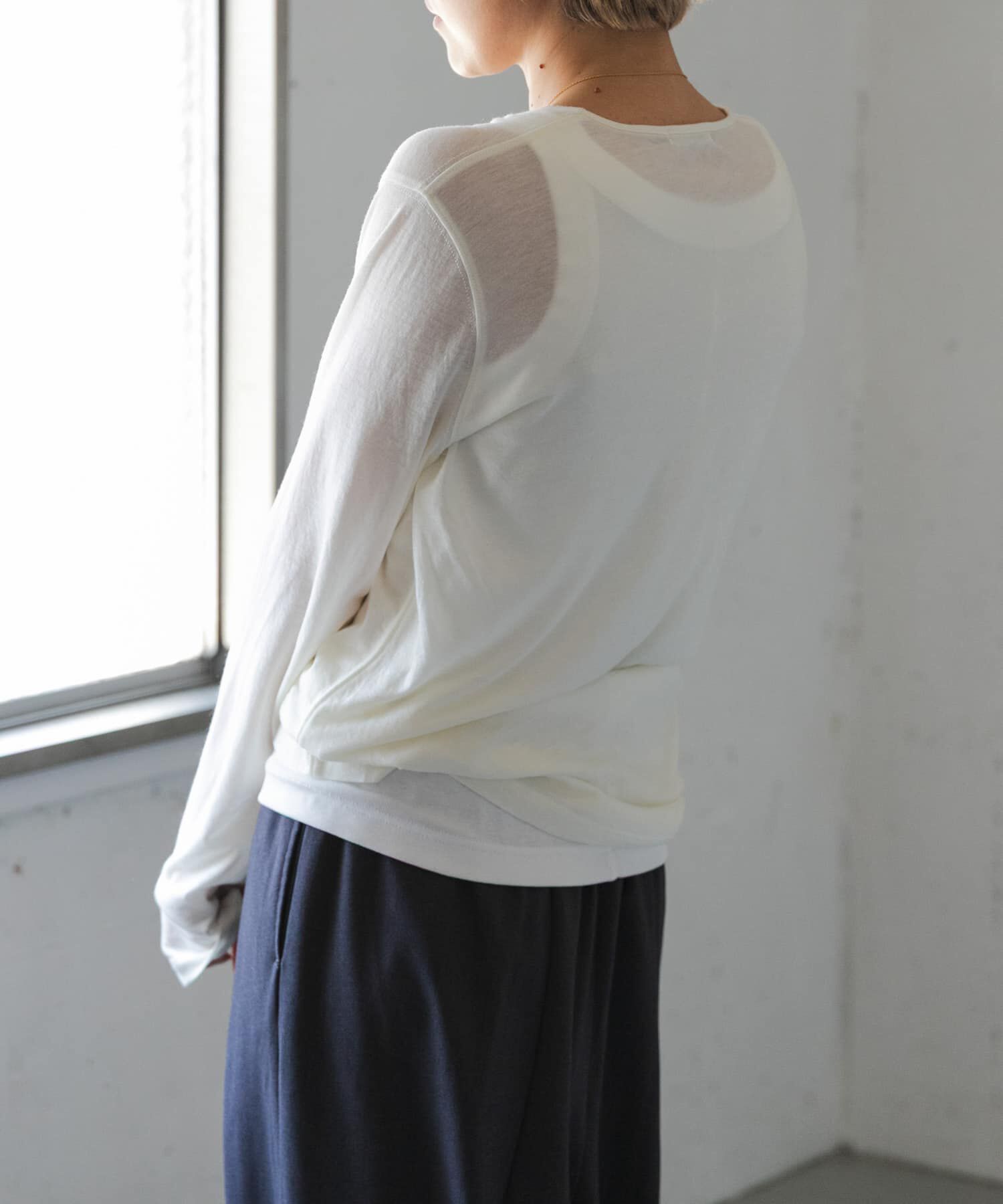 URBAN RESEARCH DOORS「FORK&SPOON　ウール混ヘンリーネックカットソー」|Tシャツ・カットソー|