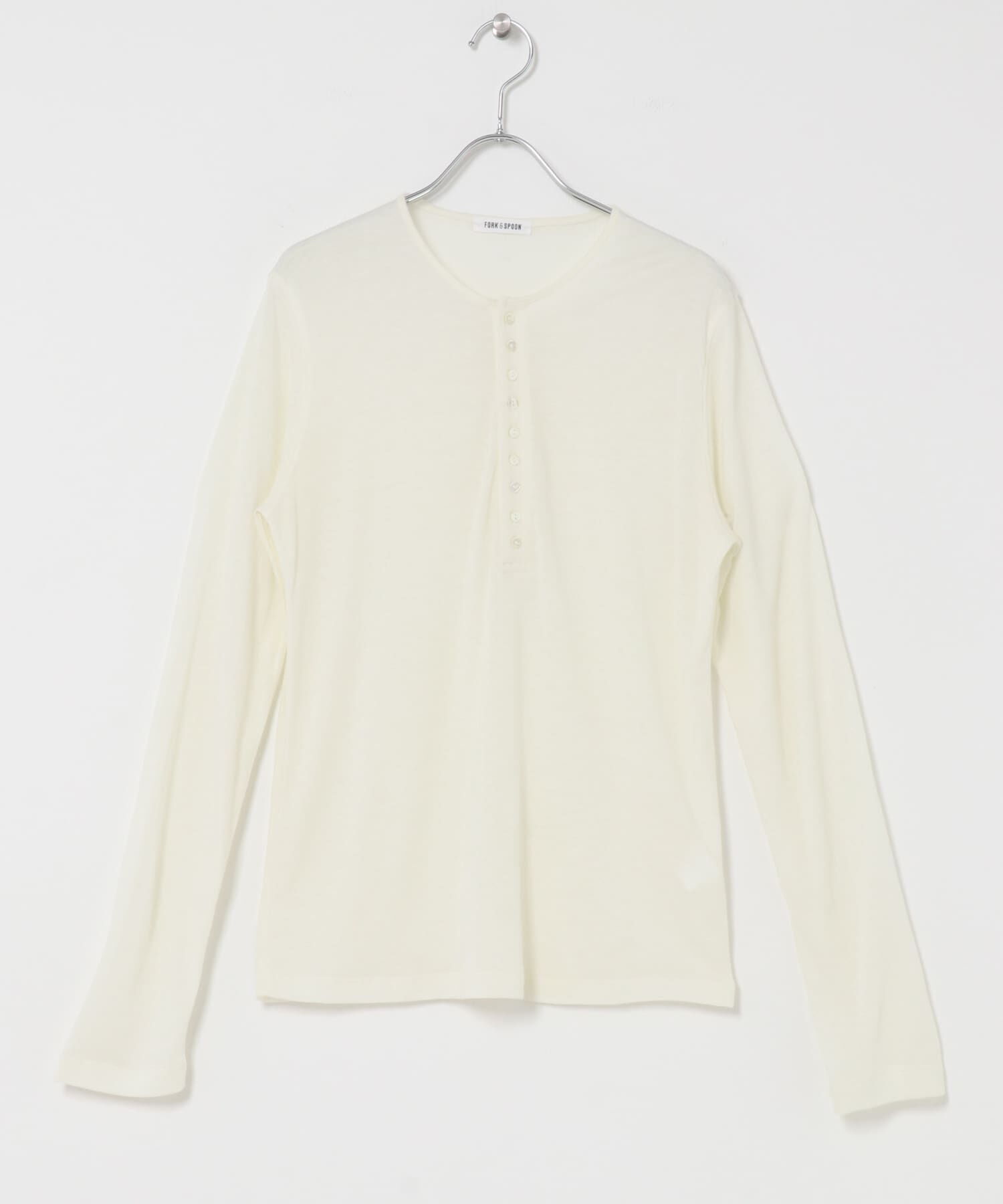URBAN RESEARCH DOORS「FORK&SPOON　ウール混ヘンリーネックカットソー」|Tシャツ・カットソー|