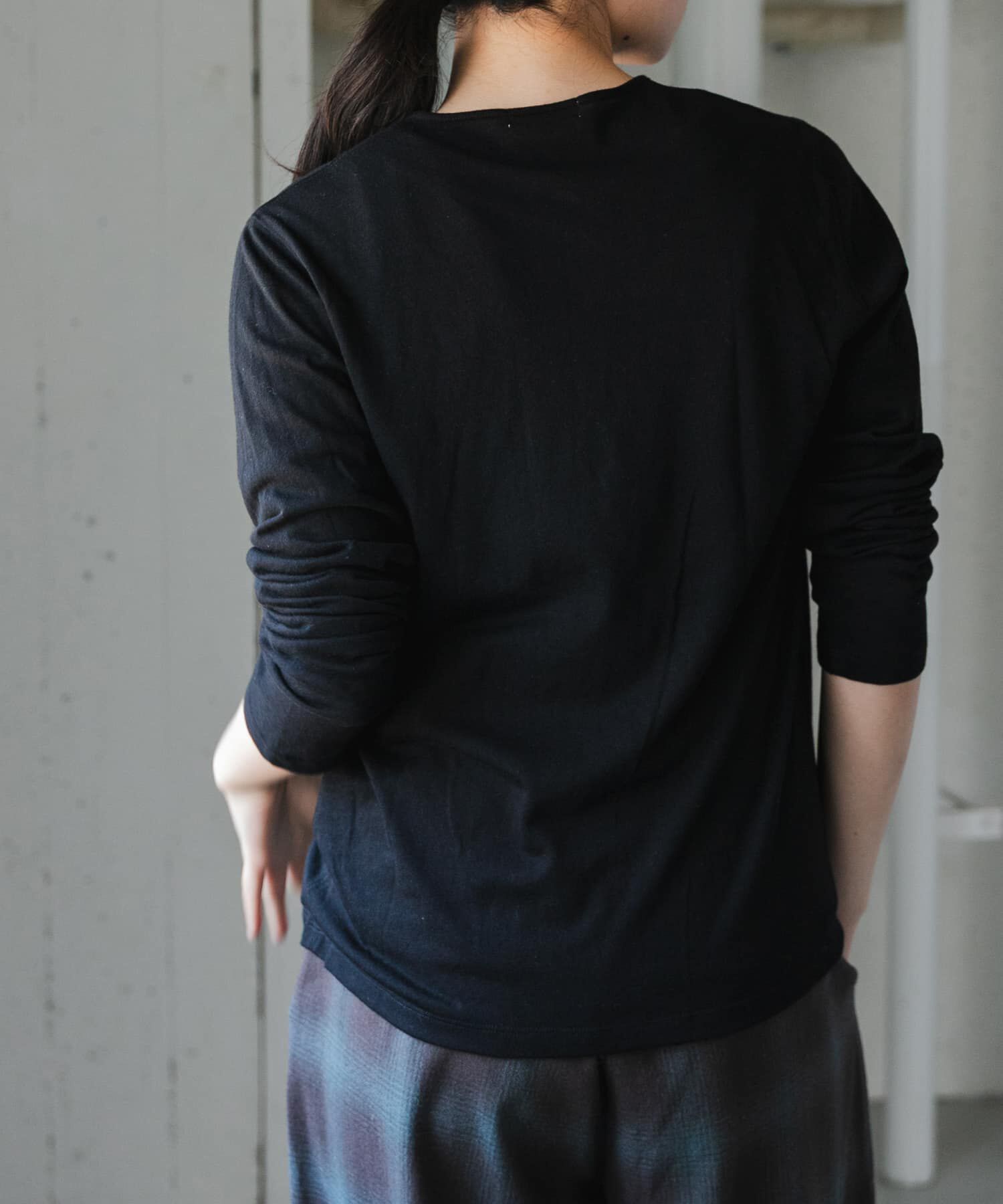 URBAN RESEARCH DOORS「FORK&SPOON　ウール混ヘンリーネックカットソー」|Tシャツ・カットソー|