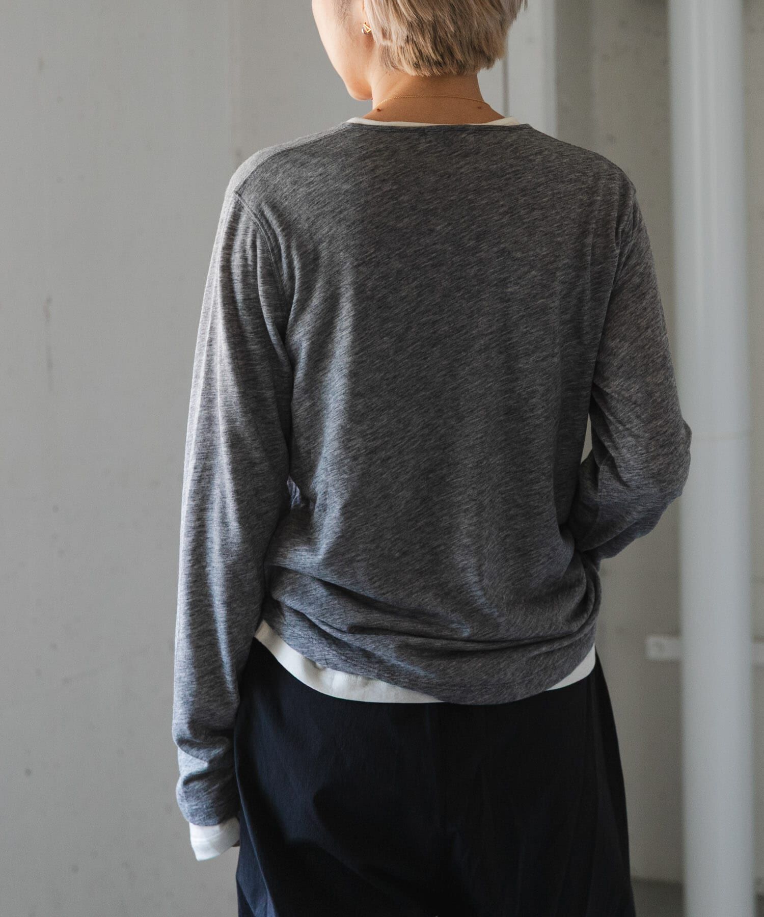 URBAN RESEARCH DOORS「FORK&SPOON　ウール混ヘンリーネックカットソー」|Tシャツ・カットソー|