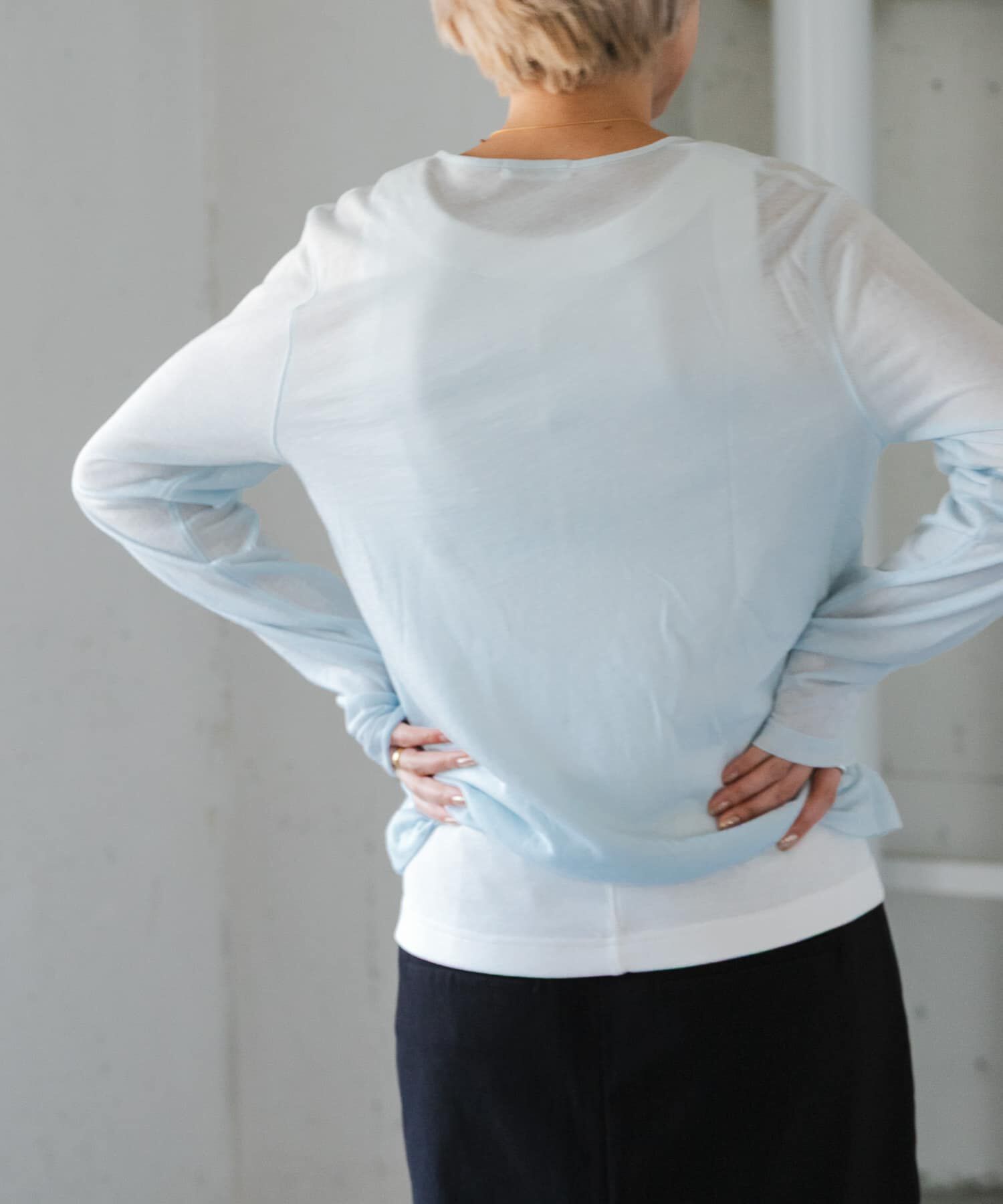 URBAN RESEARCH DOORS「FORK&SPOON　ウール混ヘンリーネックカットソー」|Tシャツ・カットソー|