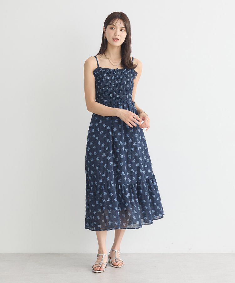 earth music&ecology「花柄シアーポップコーンキャミワンピース」|ワンピース|