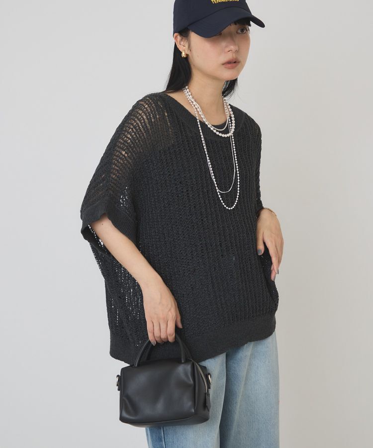 AMERICAN HOLIC「透かし畦ルーズニット」|ニット・セーター|Charcoal Gray