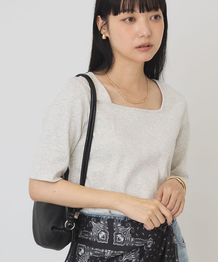 AMERICAN HOLIC「【接触冷感・UVカット】スクエアネック5分袖プルオーバー」|Tシャツ・カットソー|