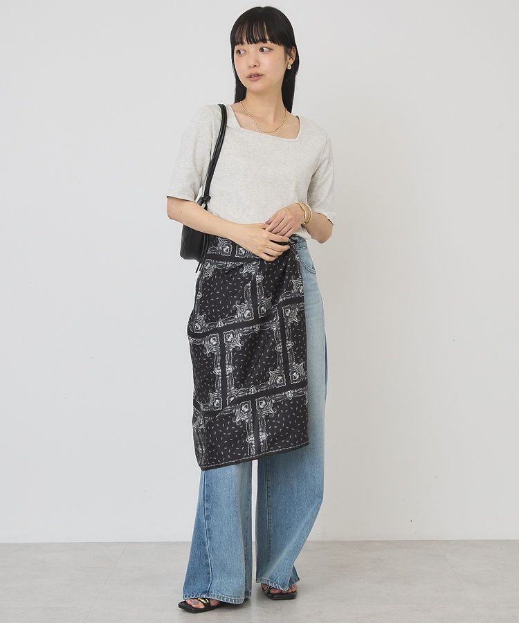 AMERICAN HOLIC「【接触冷感・UVカット】スクエアネック5分袖プルオーバー」|Tシャツ・カットソー|