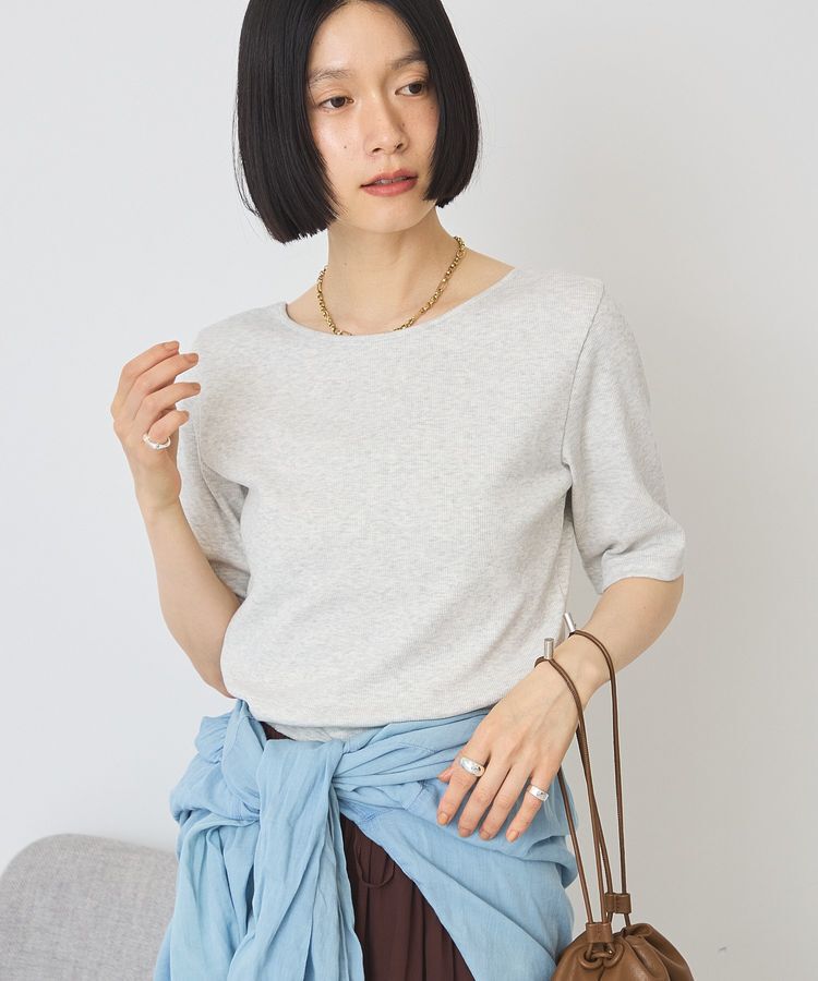 AMERICAN HOLIC「【接触冷感・UVカット】スクエアネック5分袖プルオーバー」|Tシャツ・カットソー|