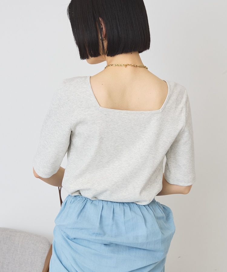 AMERICAN HOLIC「【接触冷感・UVカット】スクエアネック5分袖プルオーバー」|Tシャツ・カットソー|