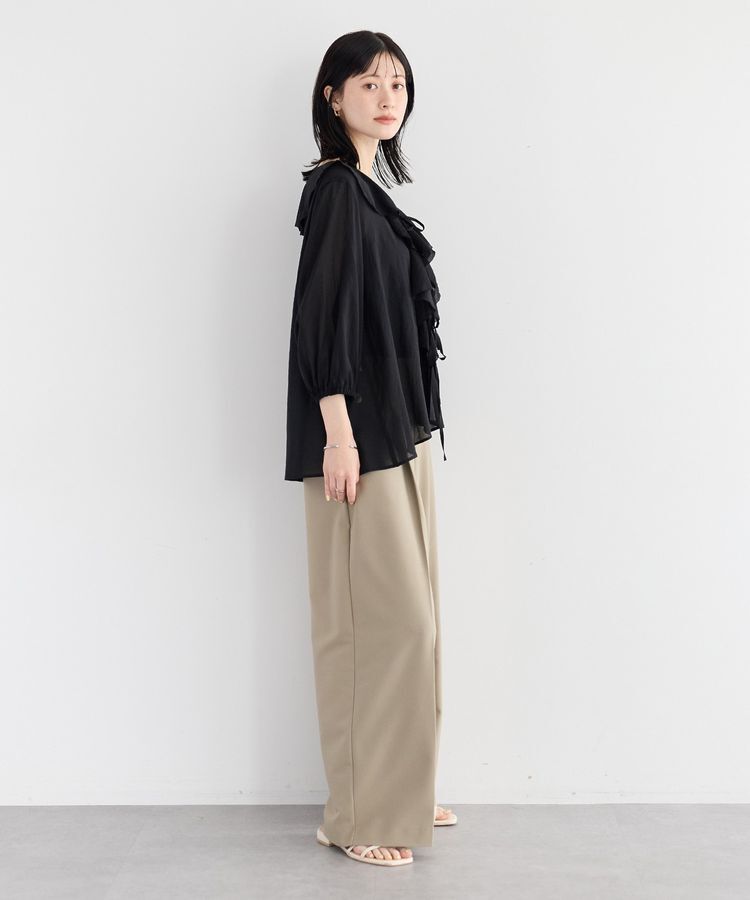 YECCA VECCA「ラッフルリボンシアーブラウス」|シャツ・ブラウス|