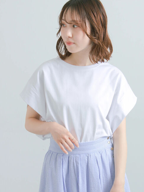 Te chichi「【接触冷感/遮熱/吸水速乾】ショルダータックドルマンTシャツ」|Tシャツ・カットソー|オフホワイト