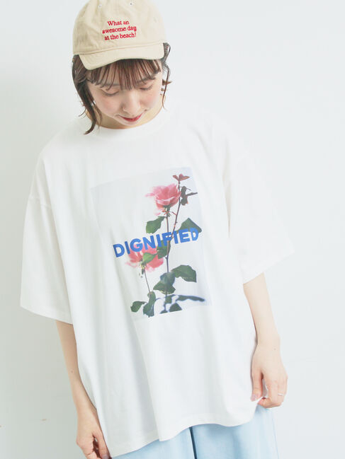 SM2「[接触冷感]バックシャーリング転写プリントTシャツ」|Tシャツ・カットソー|オフホワイト