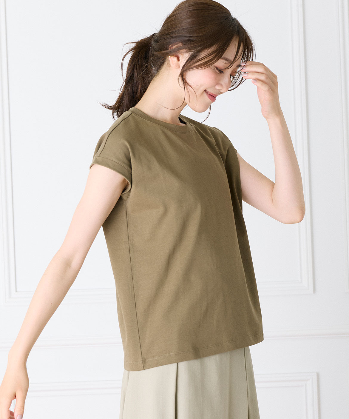 INED「フレンチスリーブTシャツ」|Tシャツ・カットソー|