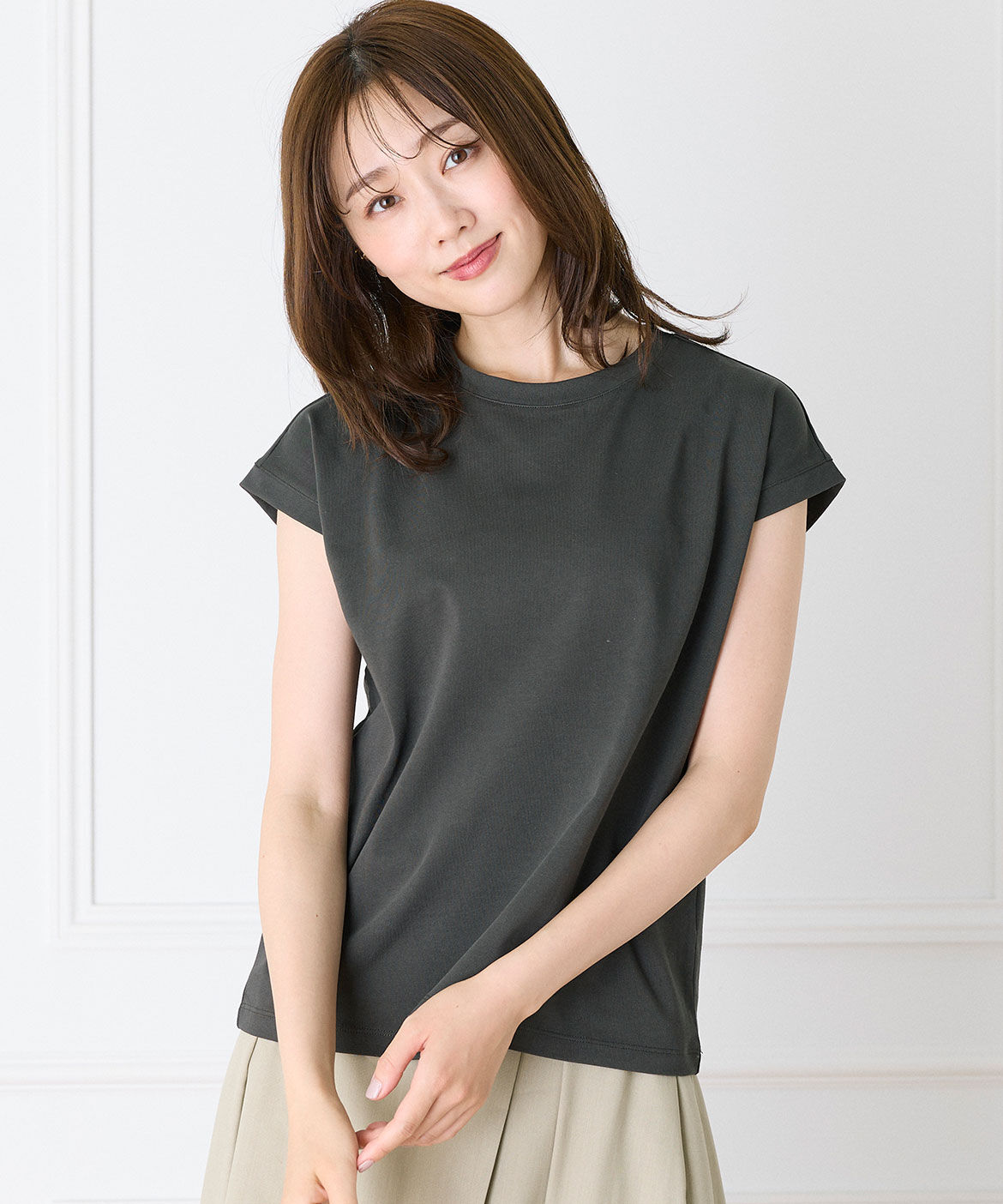 INED「フレンチスリーブTシャツ」|Tシャツ・カットソー|