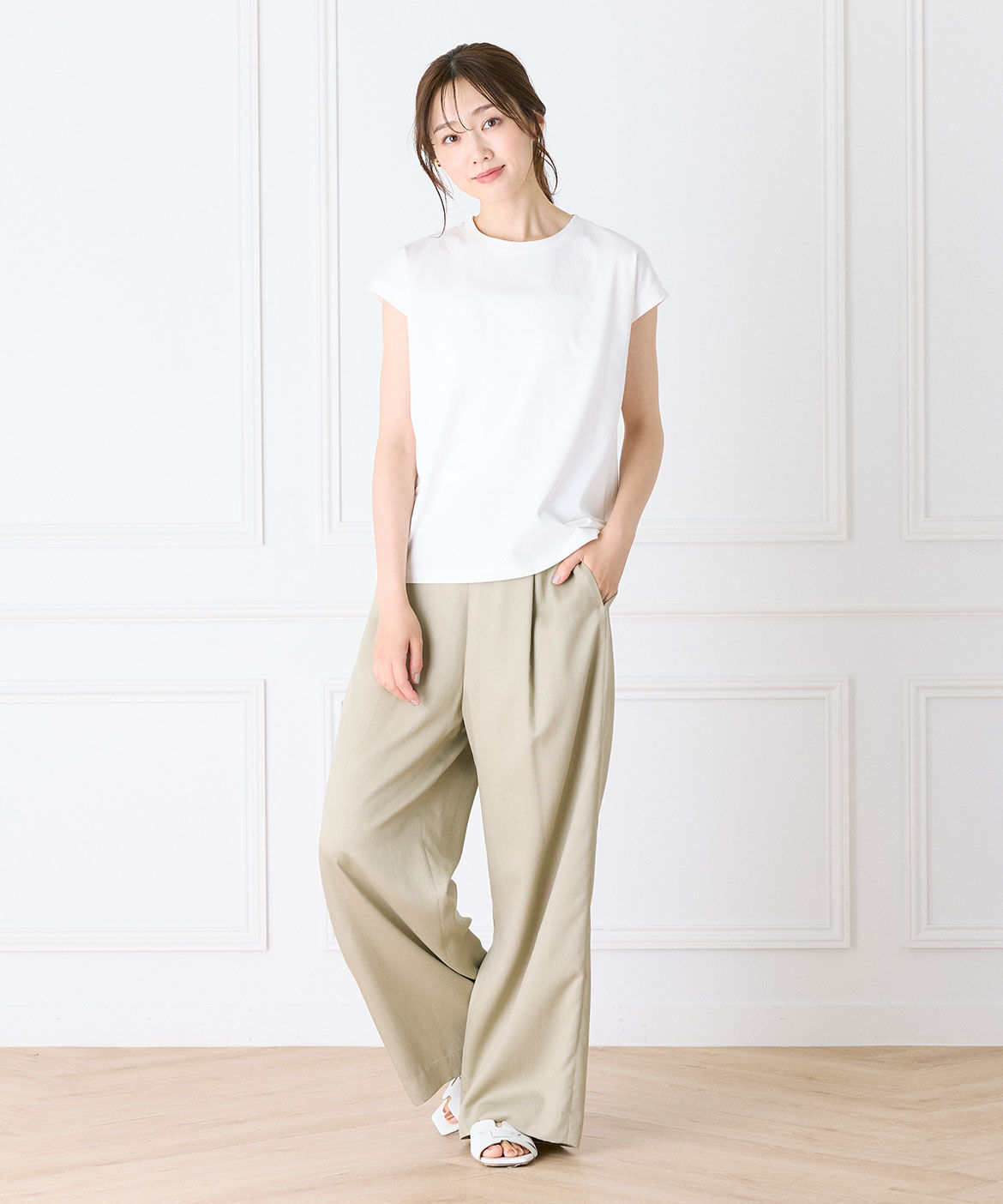 INED「フレンチスリーブTシャツ」|Tシャツ・カットソー|