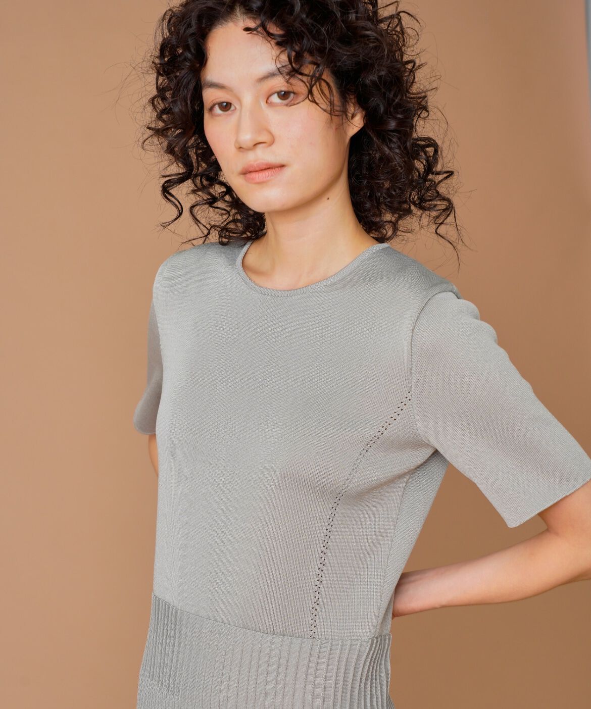 la veille by SUPERIOR CLOSET「《大きいサイズ》プリーツニットワンピース」|ワンピース|