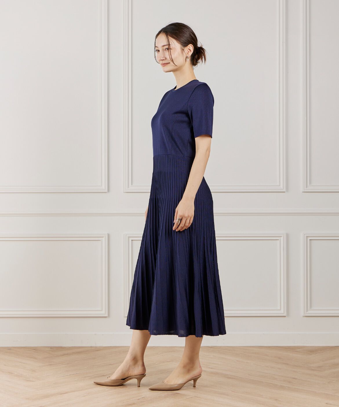 la veille by SUPERIOR CLOSET「《大きいサイズ》プリーツニットワンピース」|ワンピース|