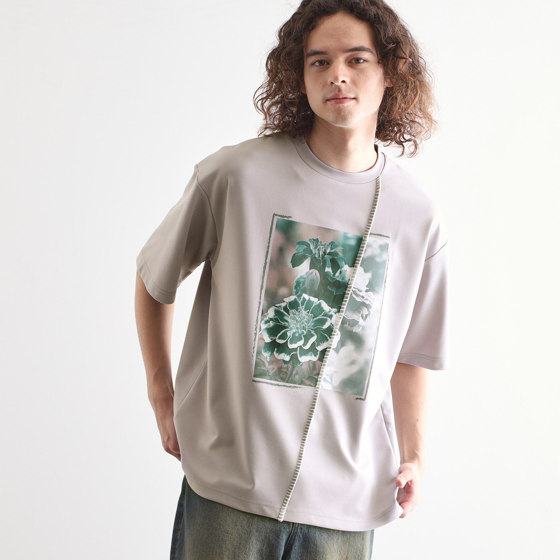 tk.TAKEO KIKUCHI「◆インバージョンフラワーカットソー」|Tシャツ・カットソー|