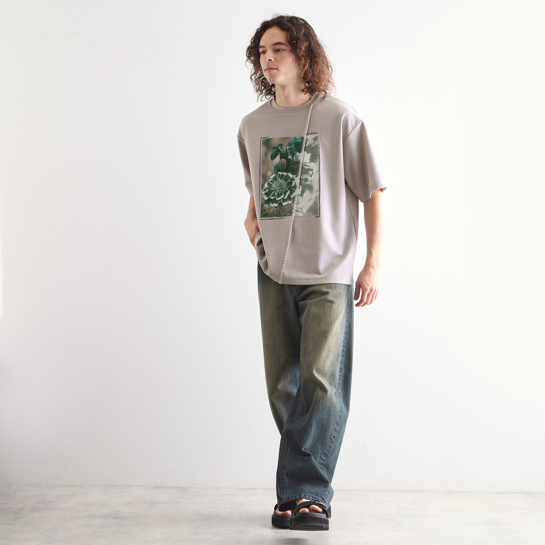 tk.TAKEO KIKUCHI「◆インバージョンフラワーカットソー」|Tシャツ・カットソー|