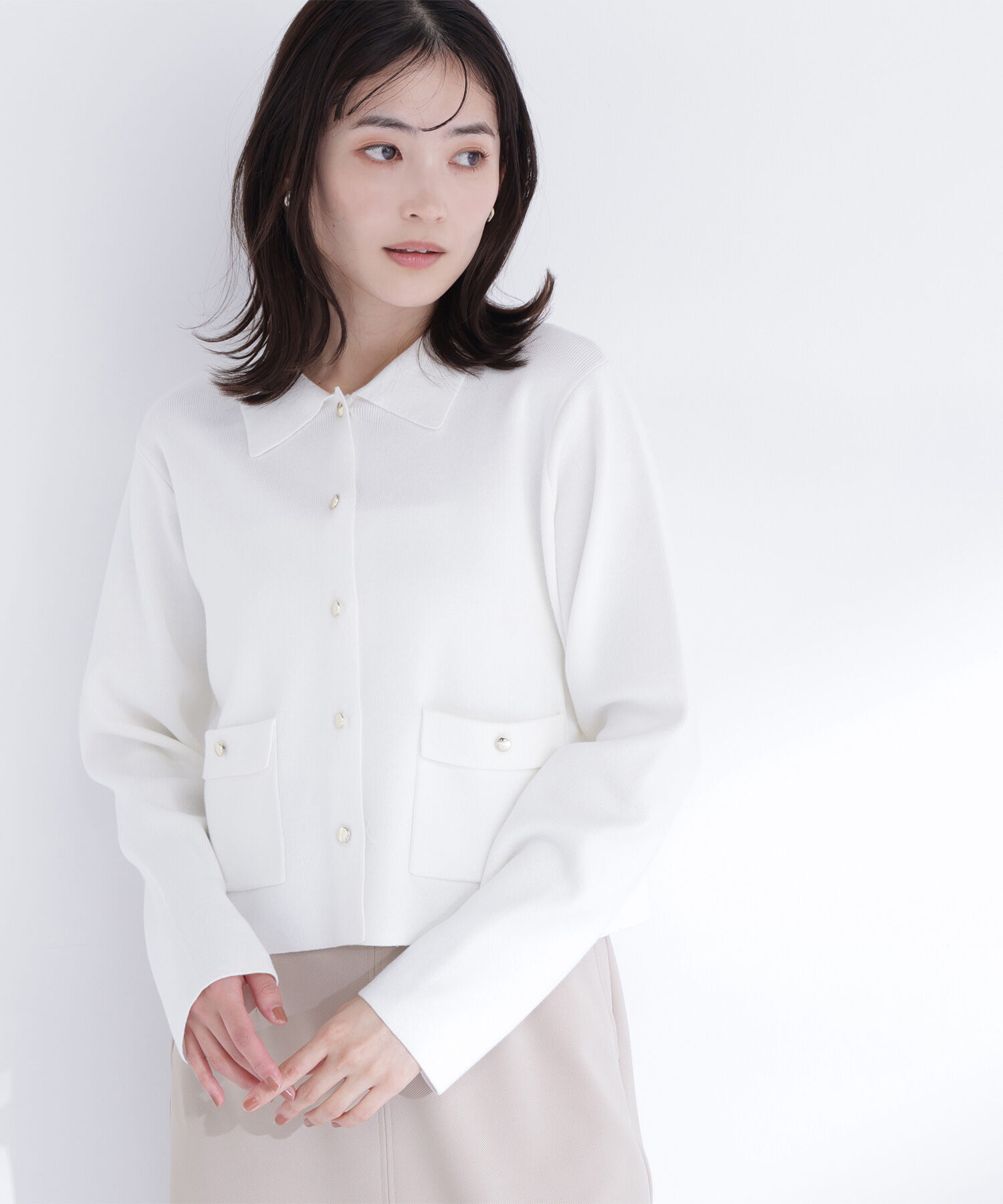  「〈ちょうど、いい服〉&ldquo;きちんと見え上手&rdquo;な襟付きニット」|ニット・セーター|