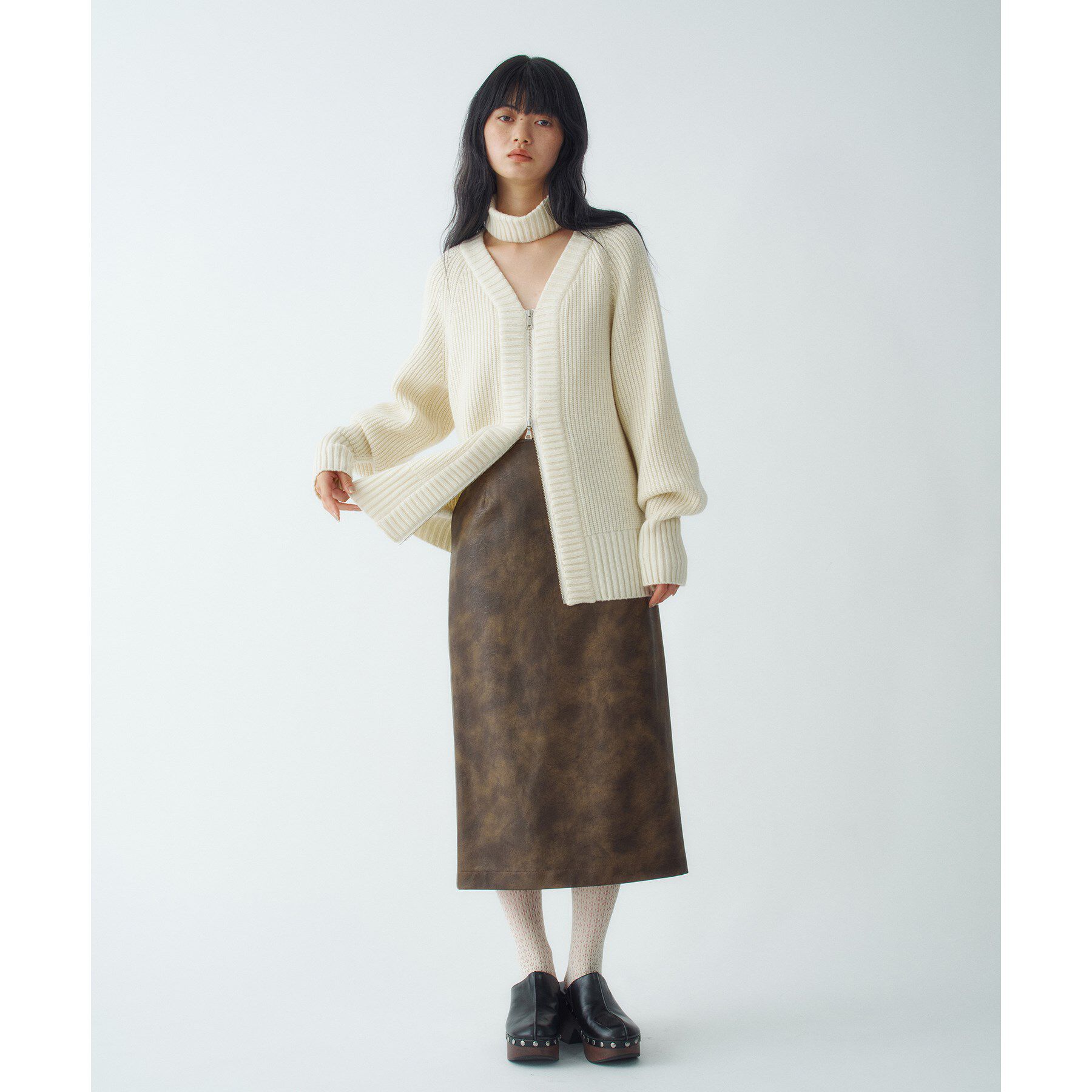 CODE A「dual form zip knit」|カーディガン|
