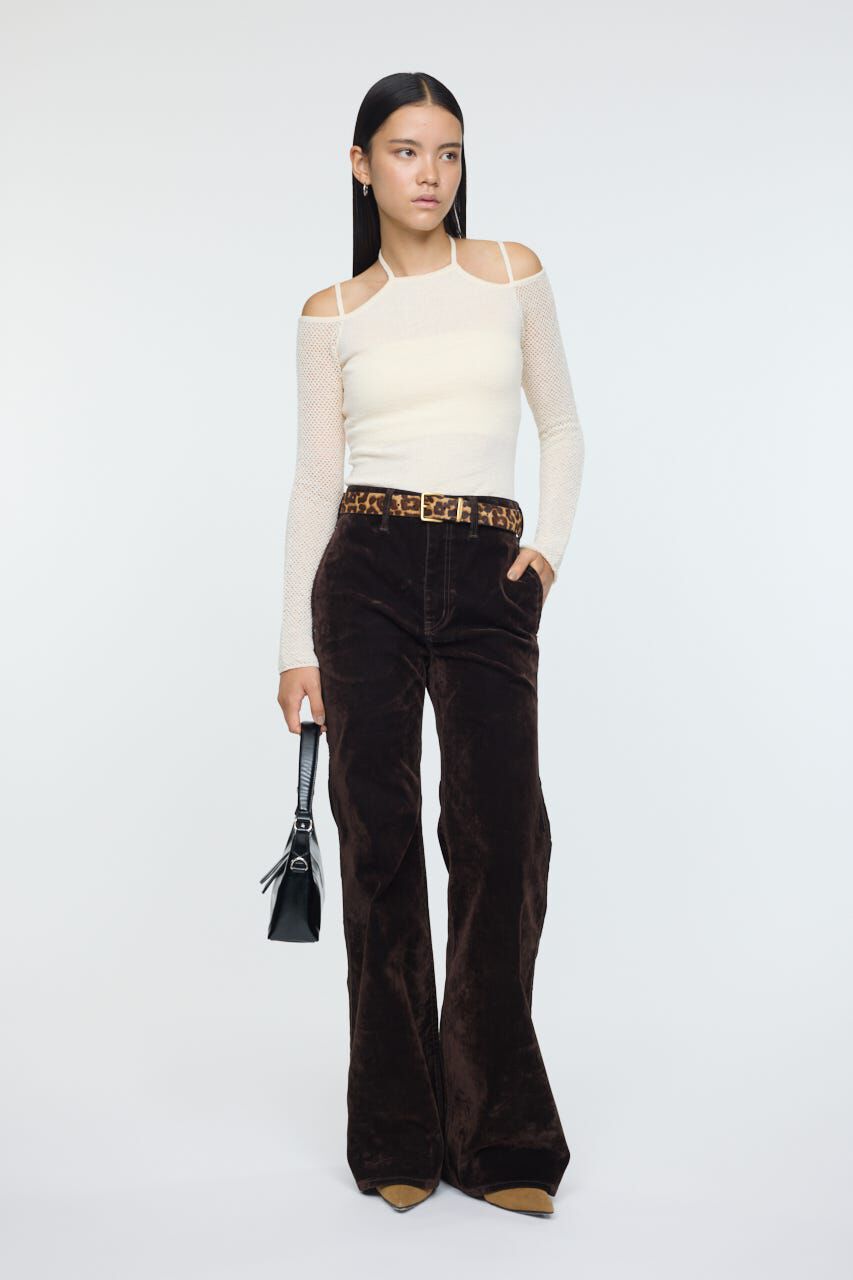 MOUSSY「OPEN SHOULDER HALTER ニットトップス」|ニット・セーター|