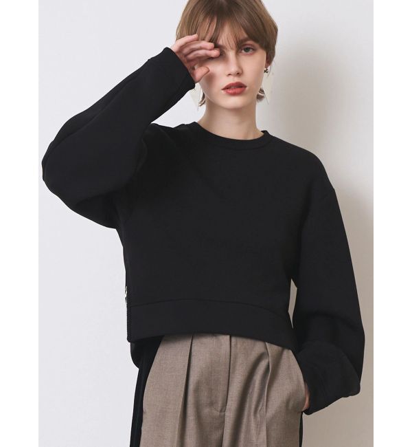 ELENDEEK「TUCK HEM CROPPED CS」|Tシャツ・カットソー|ブラック