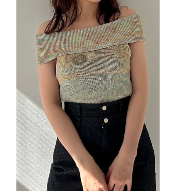 dazzlin「【WEB限定】2wayオフショルニットトップス」|ニット・セーター|グリーン