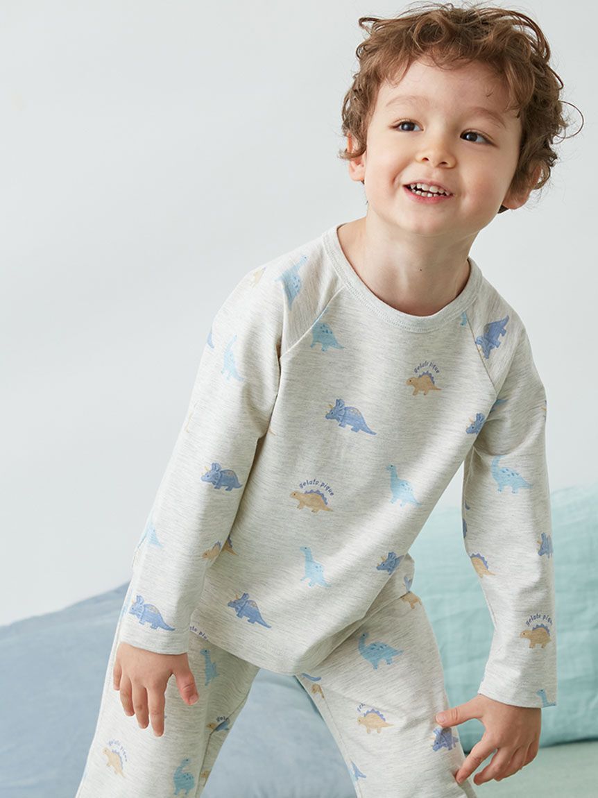 GELATO PIQUE KIDS & BABY「【KIDS】ダイナソー柄ロンT」|ルームウェア|GRY