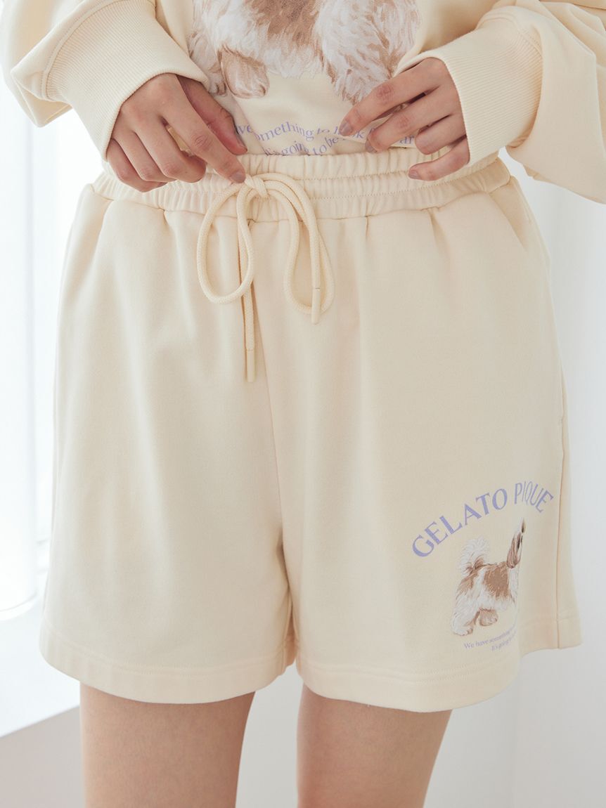 gelato pique「【UVカット】お散歩ドッグ裏毛ショートパンツ」|ルームウェア|
