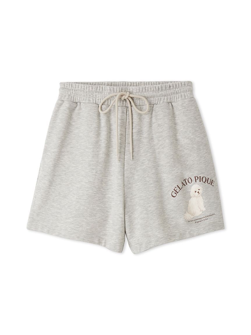 gelato pique「【UVカット】お散歩ドッグ裏毛ショートパンツ」|ルームウェア|GRY