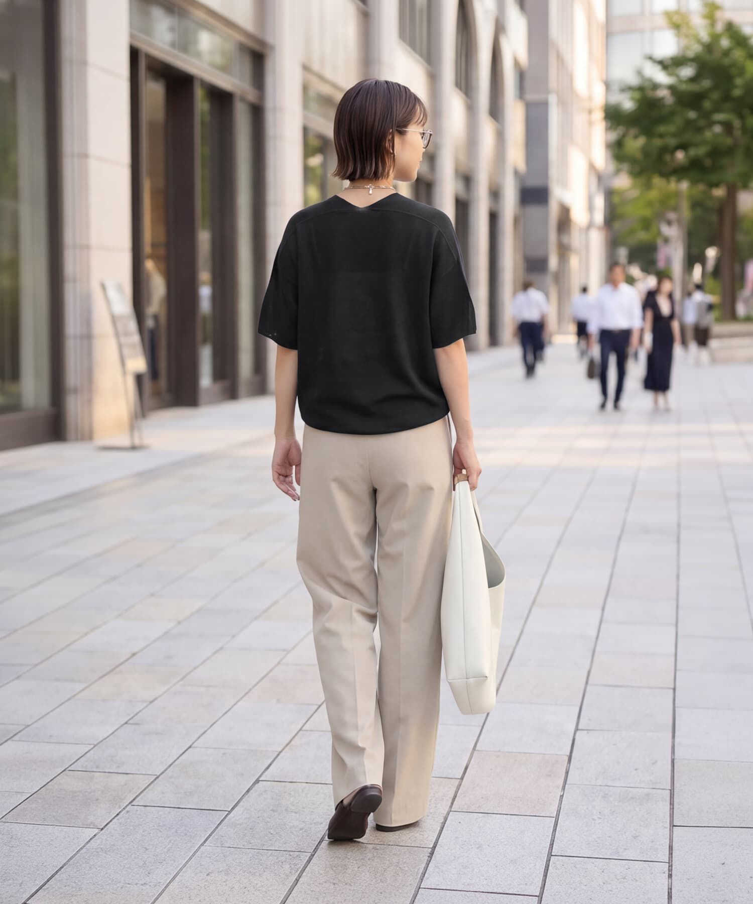 STYLE DELI「【LUXE】麻混リラックスVネックニットトップス」|Tシャツ・カットソー|