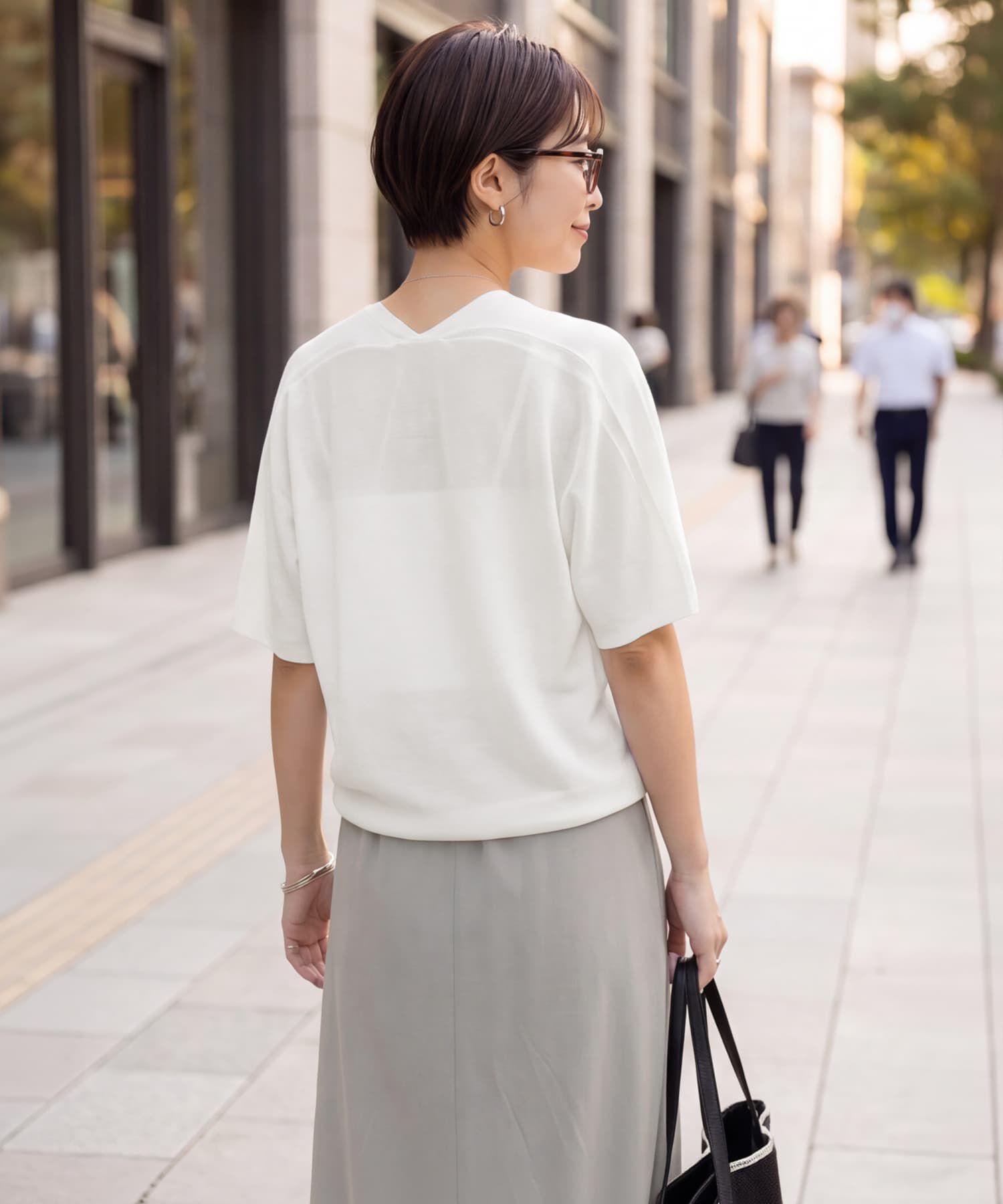 STYLE DELI「【LUXE】麻混リラックスVネックニットトップス」|Tシャツ・カットソー|