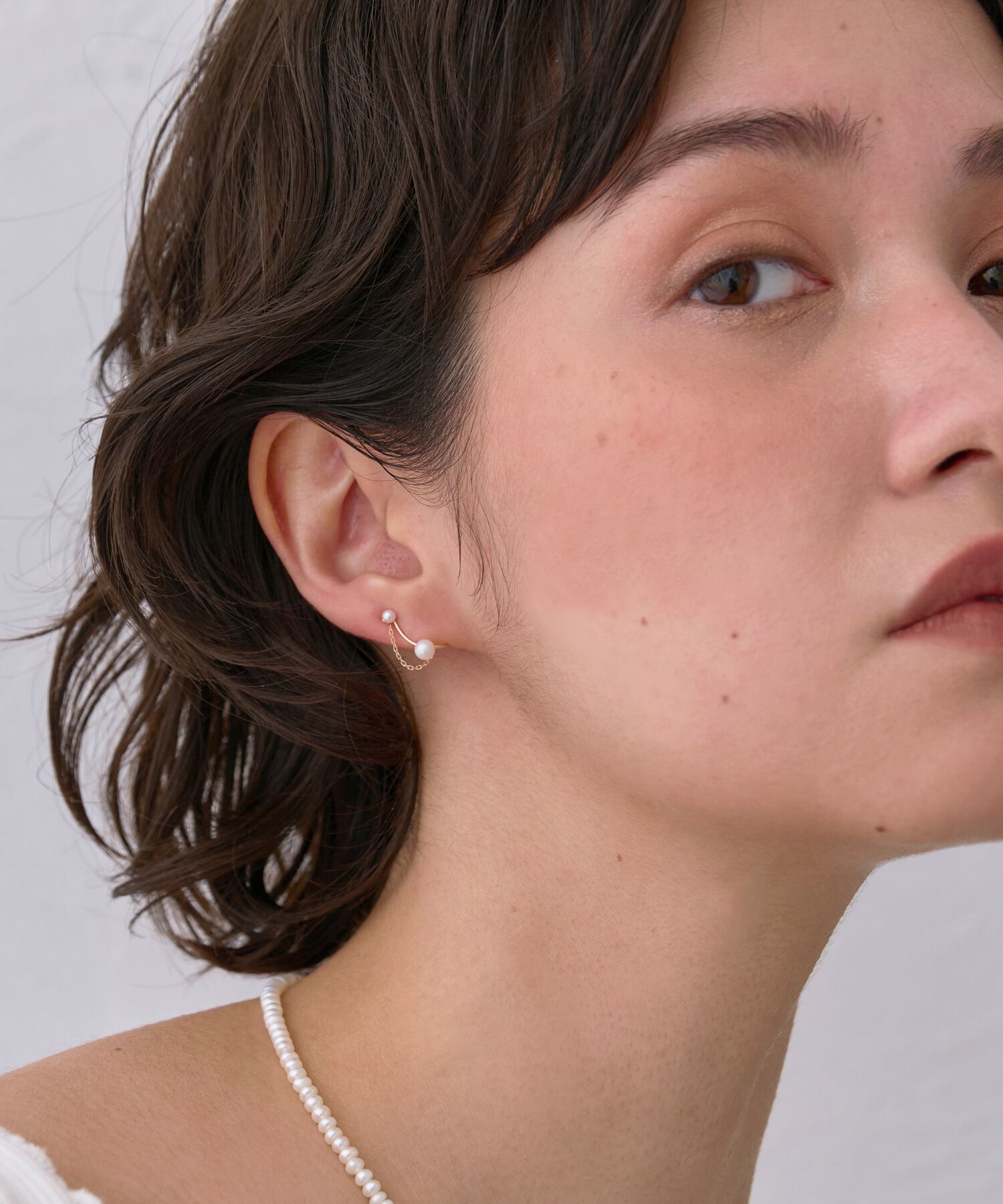 JUPITER「【K10】淡水パールチェーンイヤリング/ピアス」|ピアス|