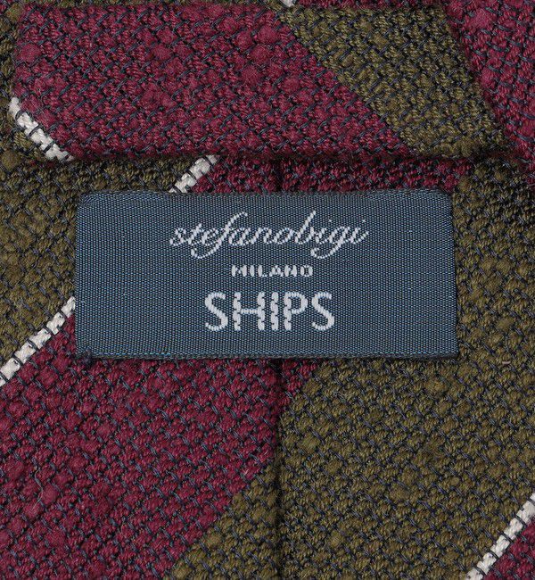 SHIPS「Stefanobigi: シルク シャンタン グレナディン ストライプ ネクタイ」|ネクタイ・蝶ネクタイ|