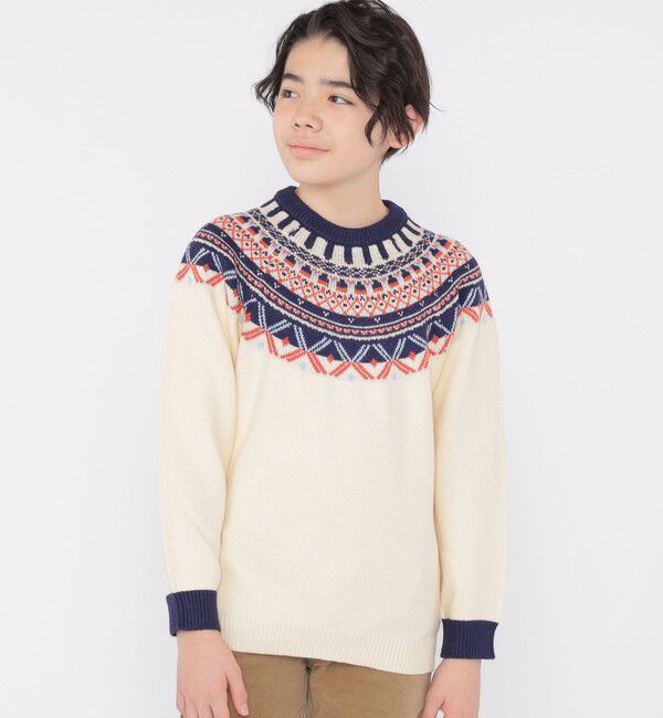 SHIPS KIDS「SHIPS KIDS:140～160cm /〈洗濯機可能〉フェアアイル ニット」|ニット・セーター|