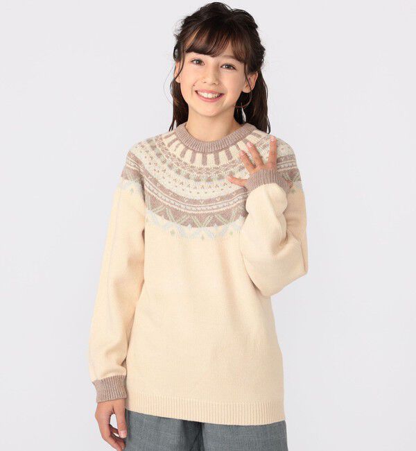 SHIPS KIDS「SHIPS KIDS:140～160cm /〈洗濯機可能〉フェアアイル ニット」|ニット・セーター|