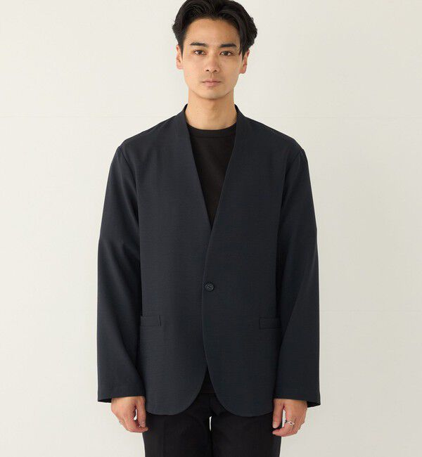 SHIPS Colors 「SHIPS Colors:〈吸水速乾・洗濯機可能〉2WAY ストレッチ ノーカラー ジャケット◇」|ノーカラージャケット|