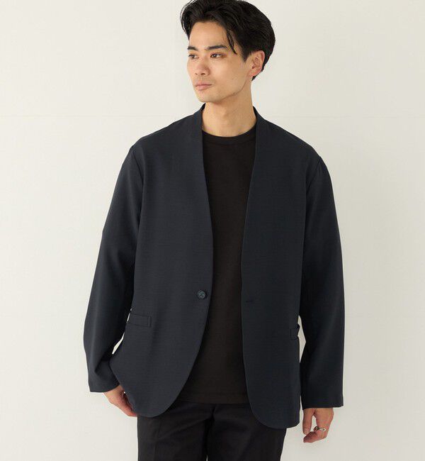 SHIPS Colors 「SHIPS Colors:〈吸水速乾・洗濯機可能〉2WAY ストレッチ ノーカラー ジャケット◇」|ノーカラージャケット|