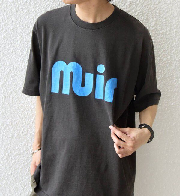SHIPS any「【SHIPS any別注】ONEITA:〈洗濯機可能〉ピグメント ダイ リラックス ロゴ プリント Tシャツ◇」|Tシャツ・カットソー|ブラック