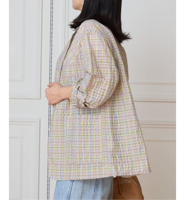 IENA LA BOUCLE「IENA LA BOUCLE シアーチェックジャケット」|テーラードジャケット|