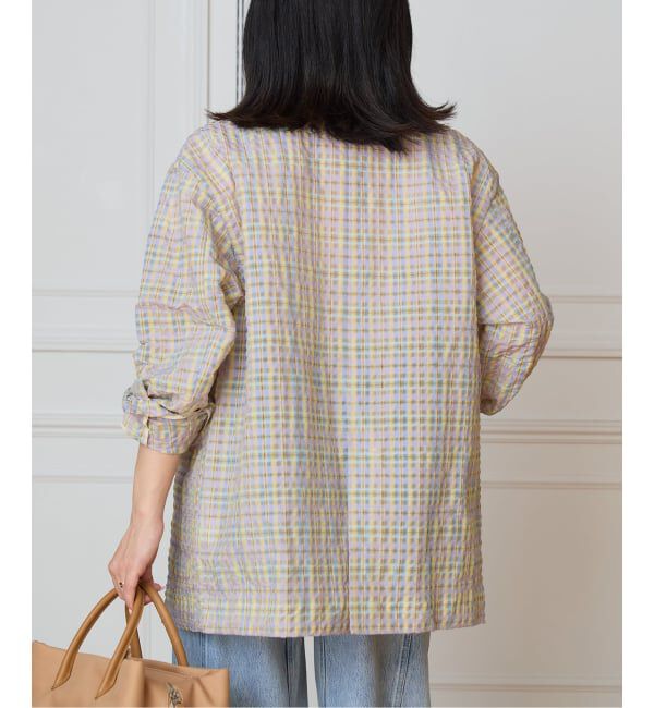 IENA LA BOUCLE「IENA LA BOUCLE シアーチェックジャケット」|テーラードジャケット|