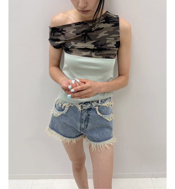 Oriens JOURNAL STANDARD「カモフラージュメッシュパネルTEE」|Tシャツ・カットソー|グリーン