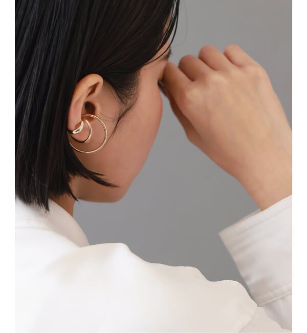 Lilas by Spick&Span「《予約》2cmサークルパイプイヤーカフ K10（片耳）」|イヤーカフ|