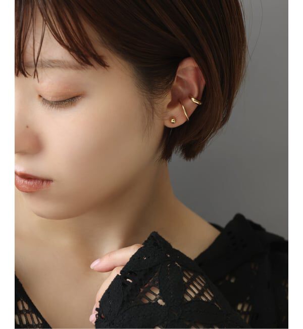 Lilas by Spick&Span「《予約》2cmサークルパイプイヤーカフ K10（片耳）」|イヤーカフ|