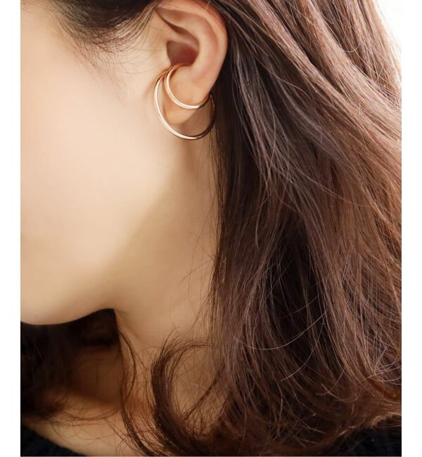 Lilas by Spick&Span「《予約》2cmサークルパイプイヤーカフ K10（片耳）」|イヤーカフ|