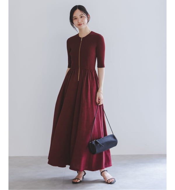 NOBLE「《追加予約・新色》【洗える】フロントジップドッキングワンピース」|ワンピース|