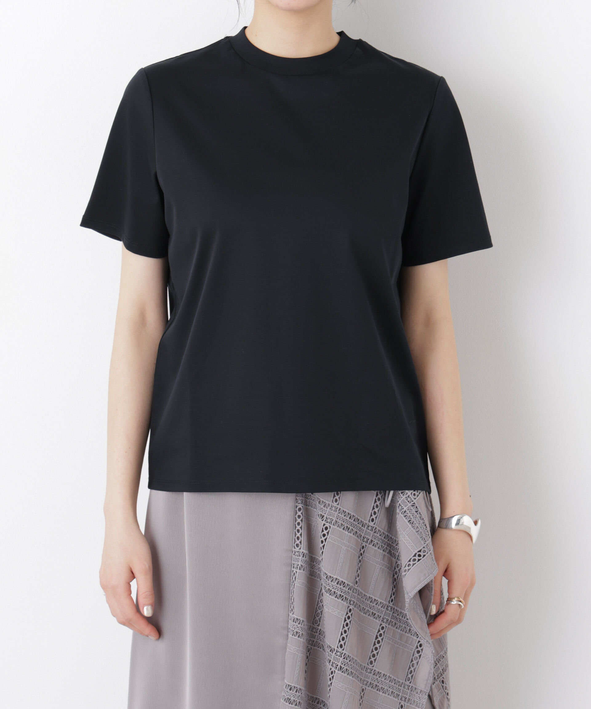 NANO universe「DressT/シルケットスムースモックネックTシャツ」|Tシャツ・カットソー|