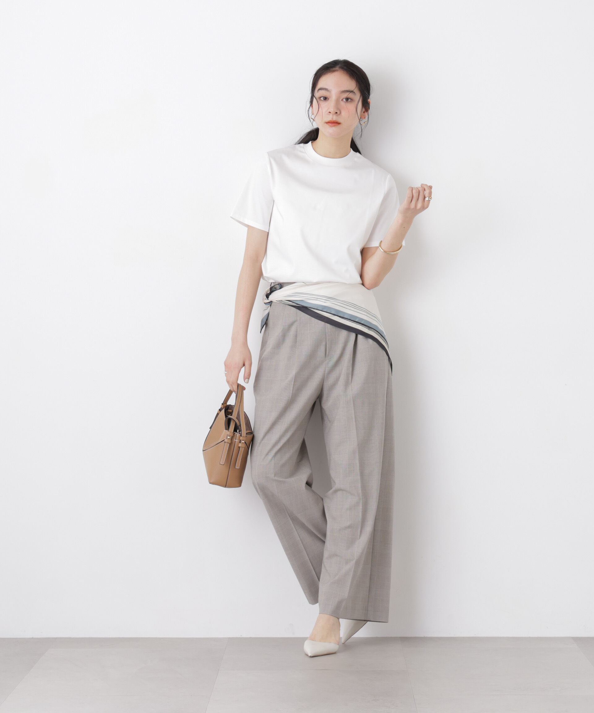 NANO universe「DressT/シルケットスムースモックネックTシャツ」|Tシャツ・カットソー|