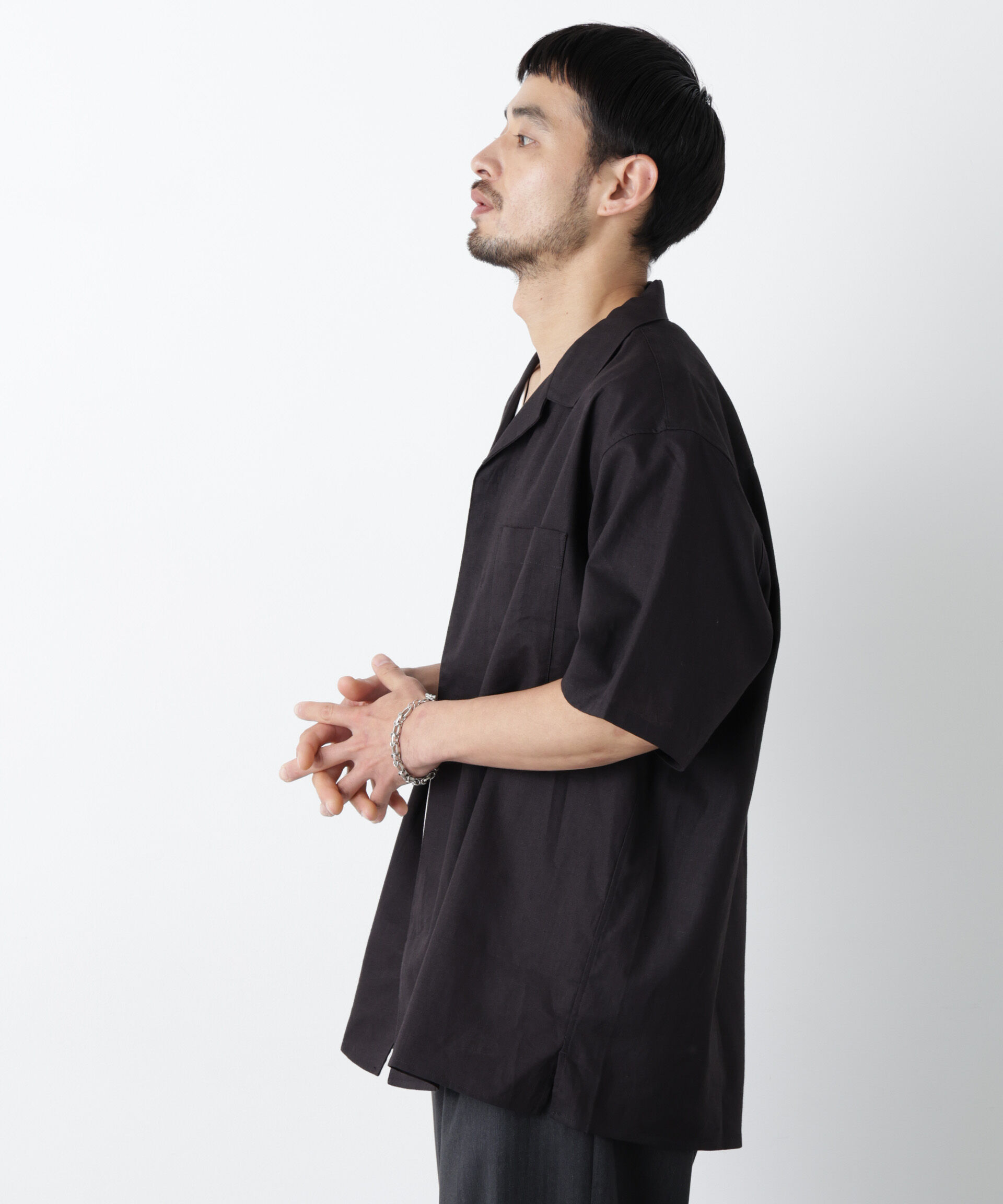 NANO universe「｢FRENCH LINEN｣ フライフロント半袖シャツ」|シャツ・ブラウス|