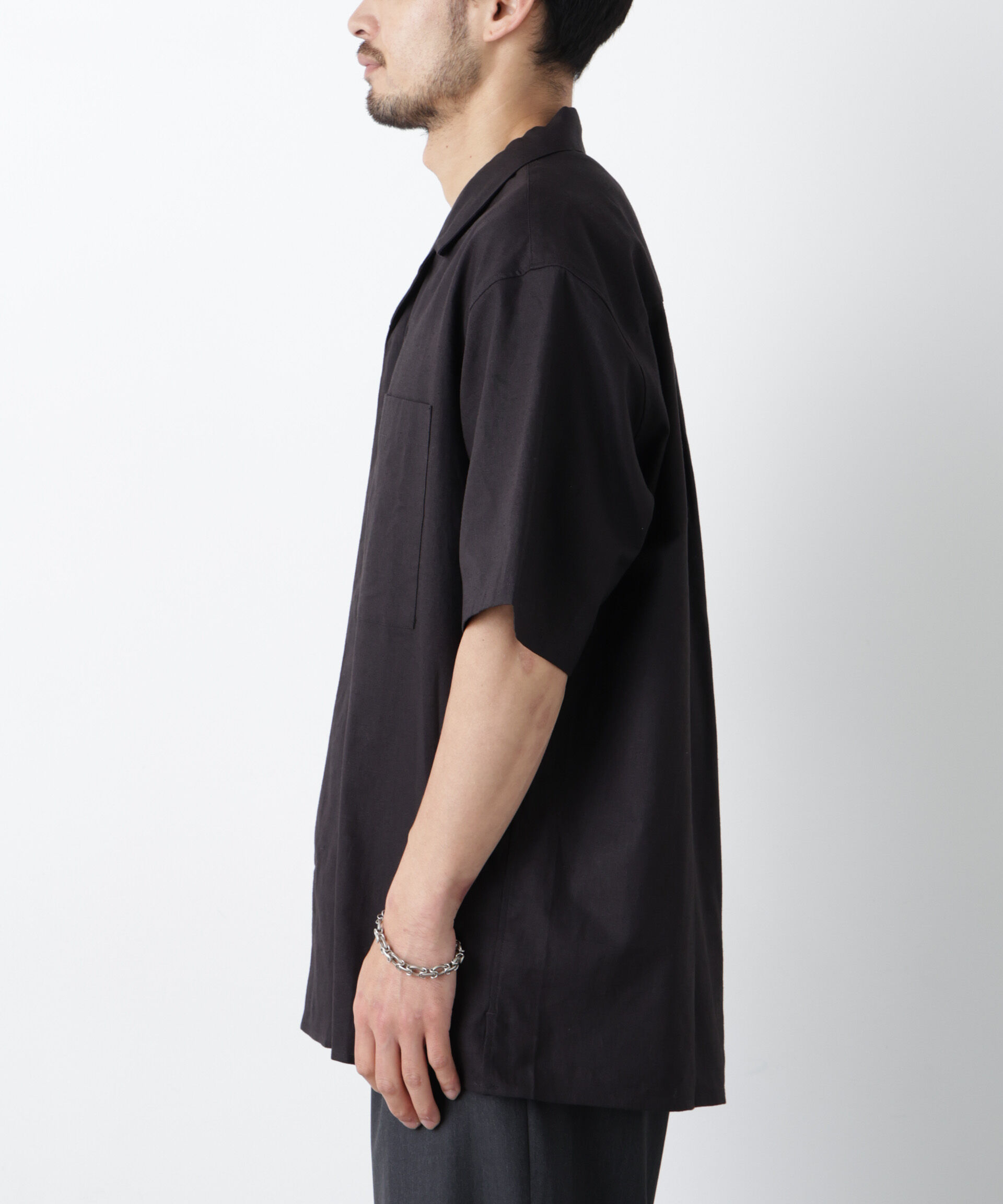 NANO universe「｢FRENCH LINEN｣ フライフロント半袖シャツ」|シャツ・ブラウス|